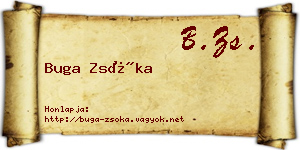 Buga Zsóka névjegykártya